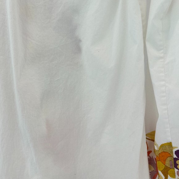 ETRO WHITE FLORAL COTTON TOP SIZE IT 46 / US 10 - Picture 14 of 17